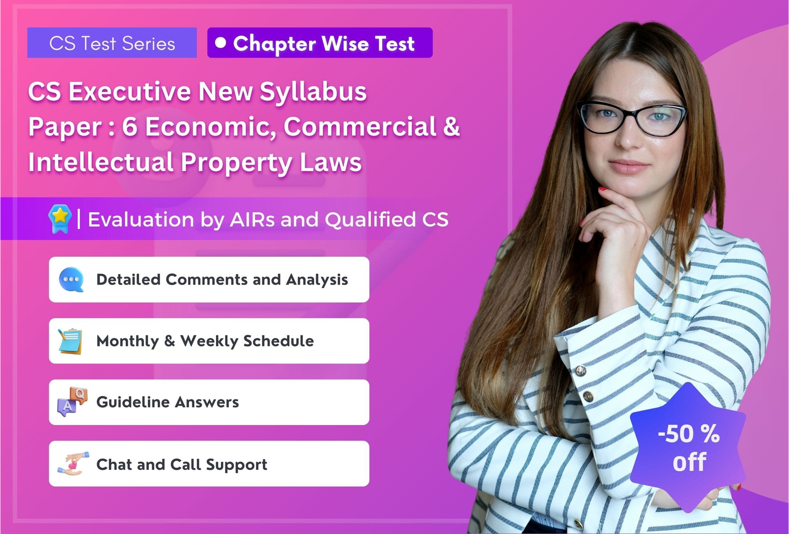 CS EXECUTIVE NEW PAPER 6: Economic, Commercial & Intellectual Property Laws (Chapter Wise + 2 Full Syllabus)