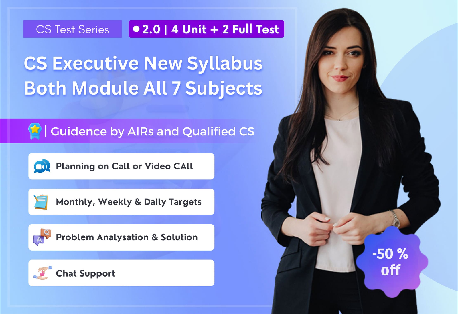 CS EXECUTIVE BOTH MODULE ALL SEVEN SUBJECT 2.O (4 UNIT + 2 FULL SYLLABUS TEST) NEW SYLLABUS