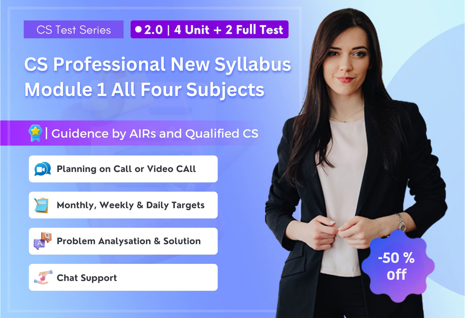 CS Professional New Syllabus Module 1 All Four Subjects 2.0 (4 Unit + 2 Full Syllabus Test) NEW SYLLABUS