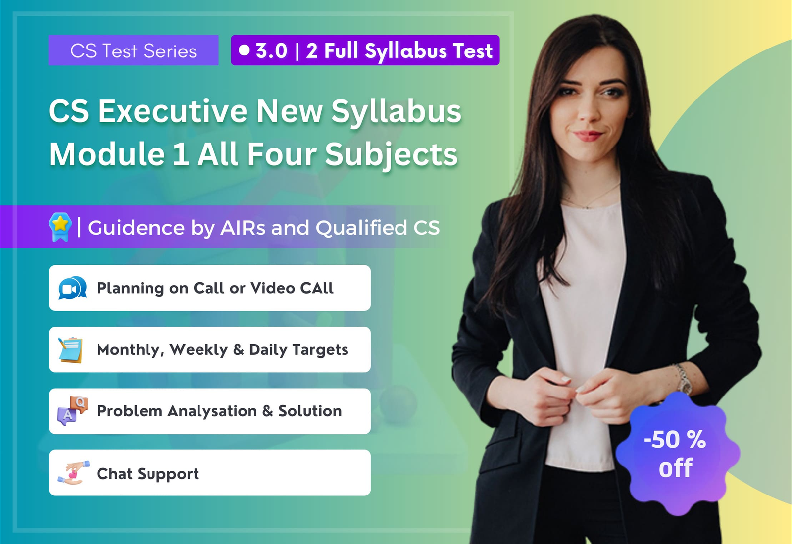 CS Executive New Syllabus Module 1 All Four Subjects 3.0 ( 2 Full Syllabus Test)